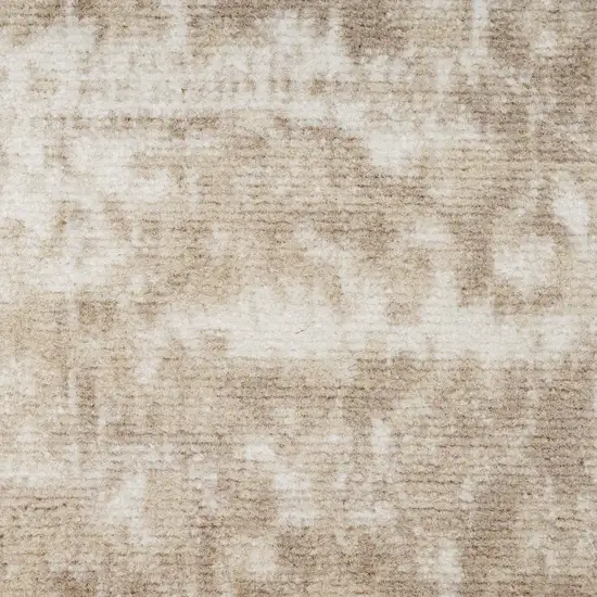Beige and Ivory Medallion Power Loom Distressed Area Rug Photo 3