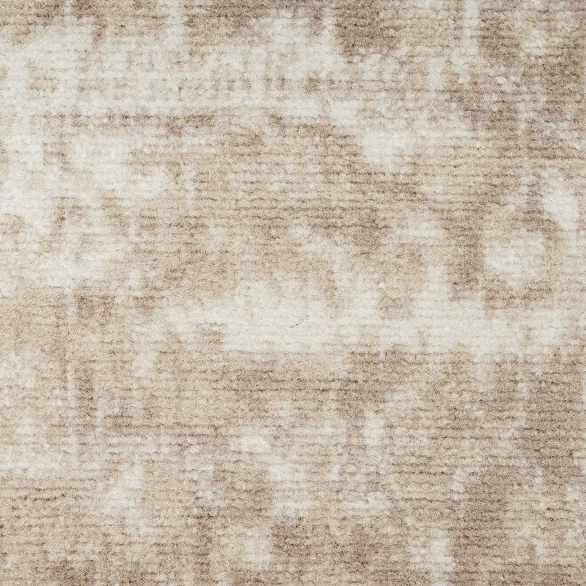 Beige and Ivory Medallion Power Loom Distressed Area Rug Photo 3