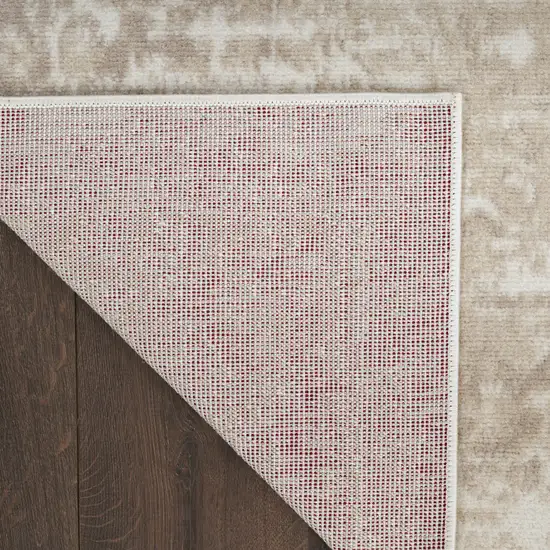 Beige and Ivory Medallion Power Loom Distressed Area Rug Photo 8