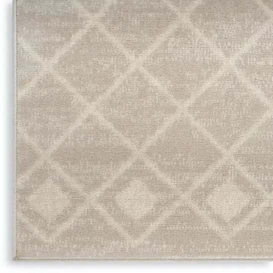 Beige and Ivory Moroccan Power Loom Area Rug Photo 8