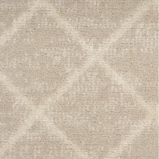 Beige and Ivory Moroccan Power Loom Area Rug Photo 3