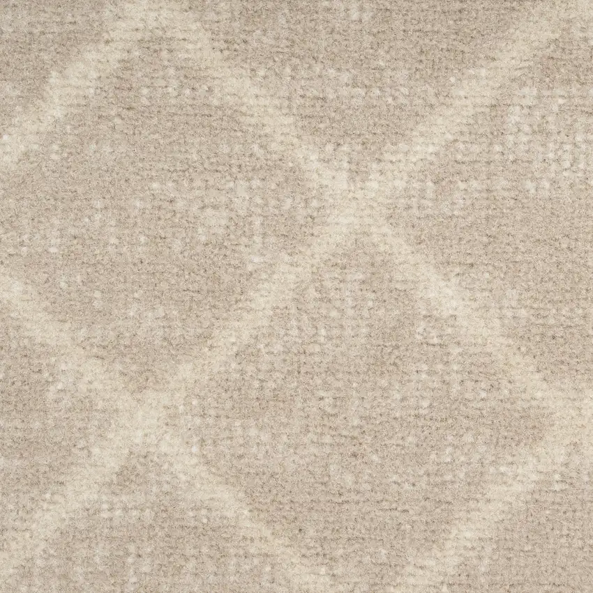 Beige and Ivory Moroccan Power Loom Area Rug Photo 3