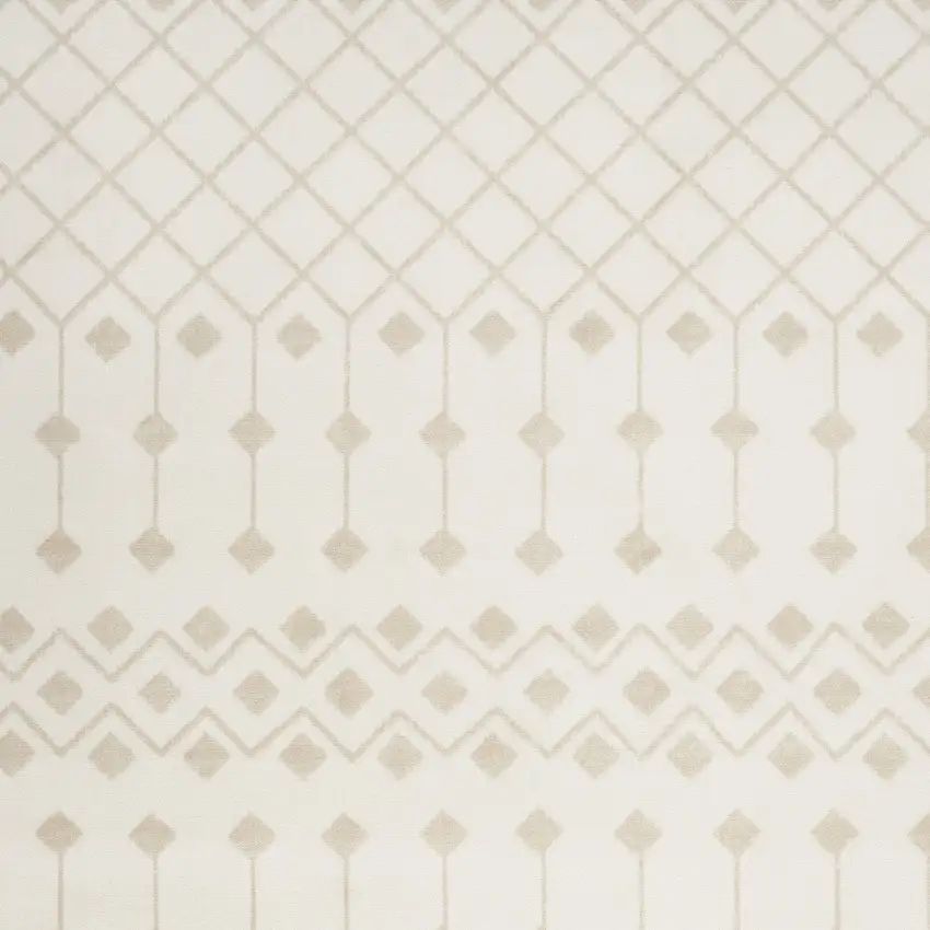 Beige and Ivory Moroccan Power Loom Area Rug Photo 6