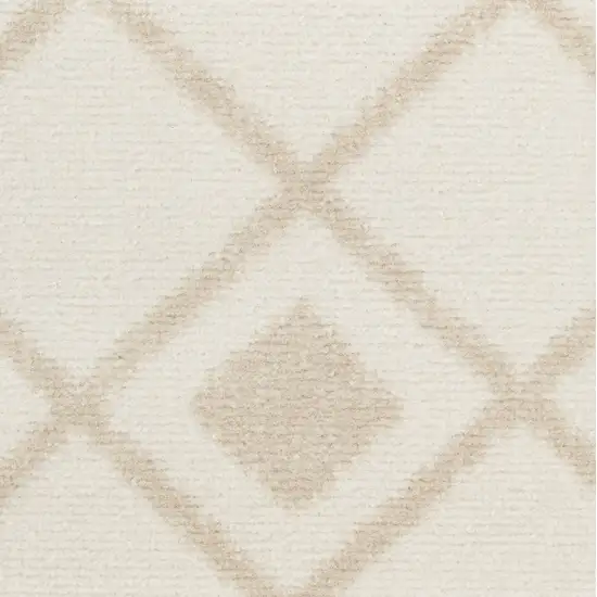 Beige and Ivory Moroccan Power Loom Area Rug Photo 4
