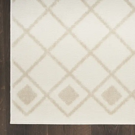 Beige and Ivory Moroccan Power Loom Area Rug Photo 9