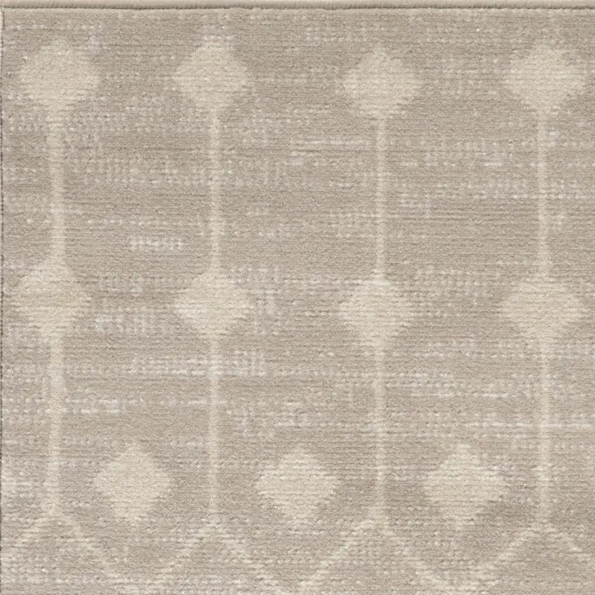 Beige and Ivory Moroccan Power Loom Area Rug Photo 4
