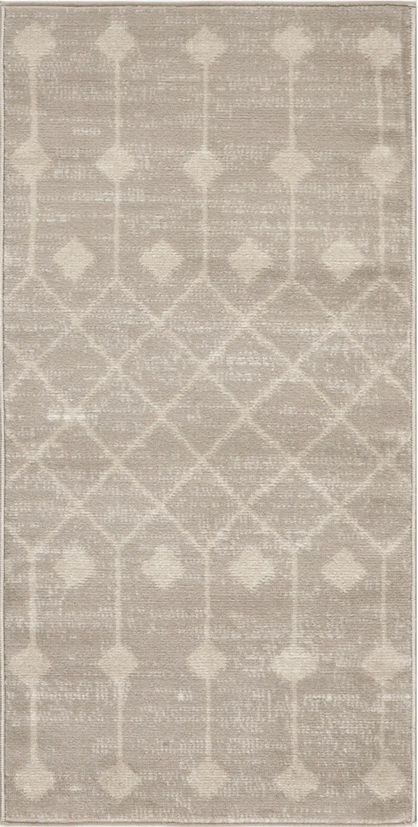Beige and Ivory Moroccan Power Loom Area Rug Photo 1