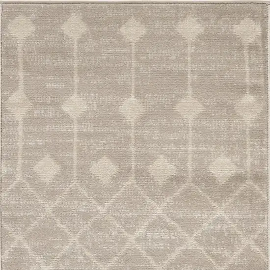 Beige and Ivory Moroccan Power Loom Area Rug Photo 4