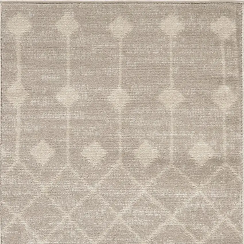 Beige and Ivory Moroccan Power Loom Area Rug Photo 4