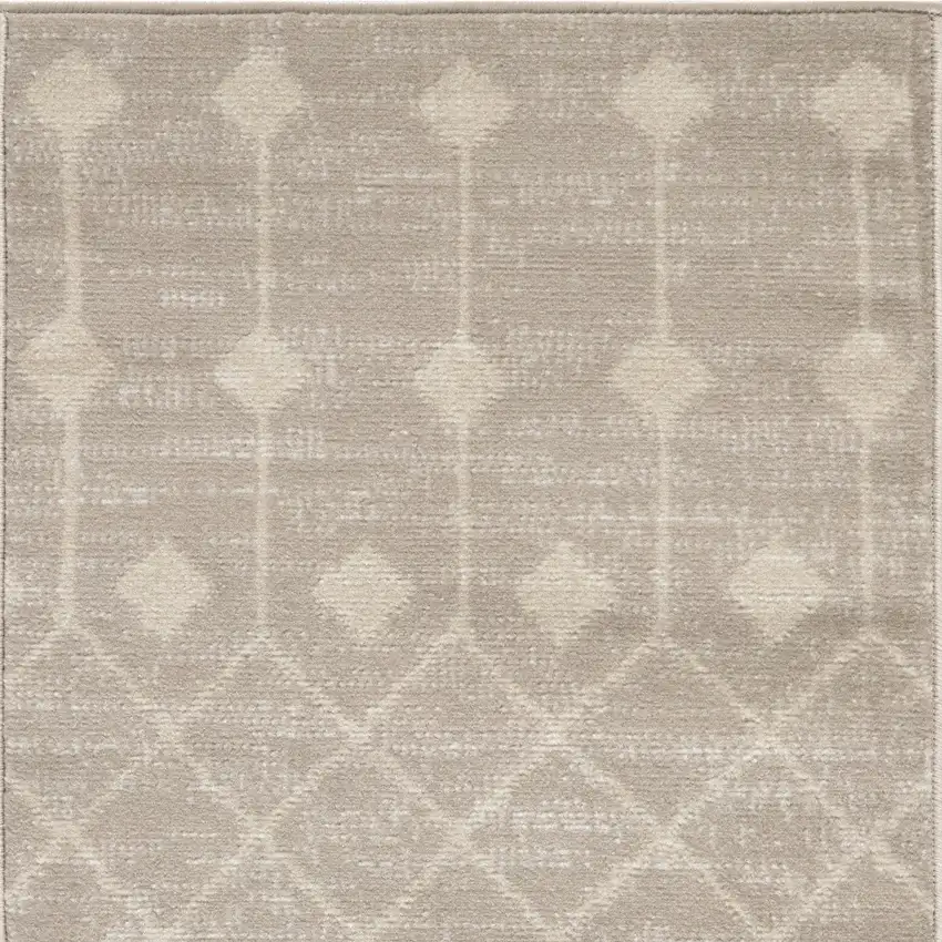 Beige and Ivory Moroccan Power Loom Area Rug Photo 5