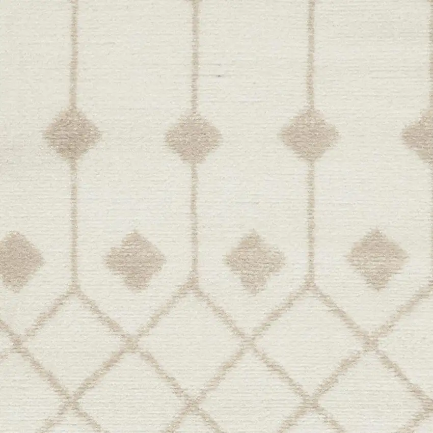 Beige and Ivory Moroccan Power Loom Area Rug Photo 1