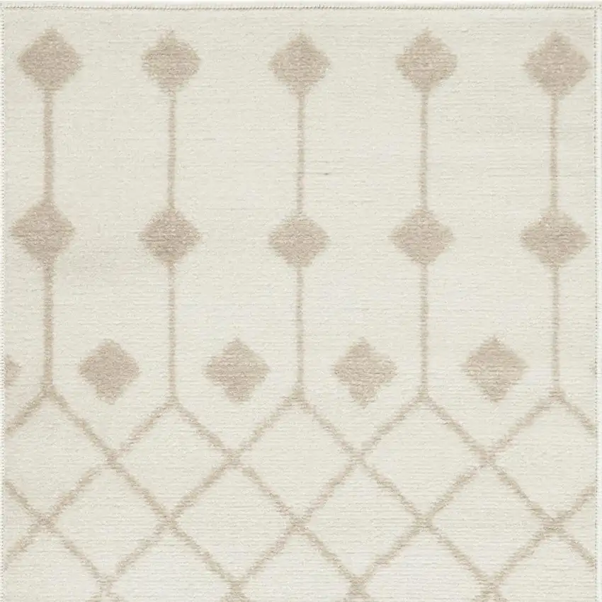 Beige and Ivory Moroccan Power Loom Area Rug Photo 3