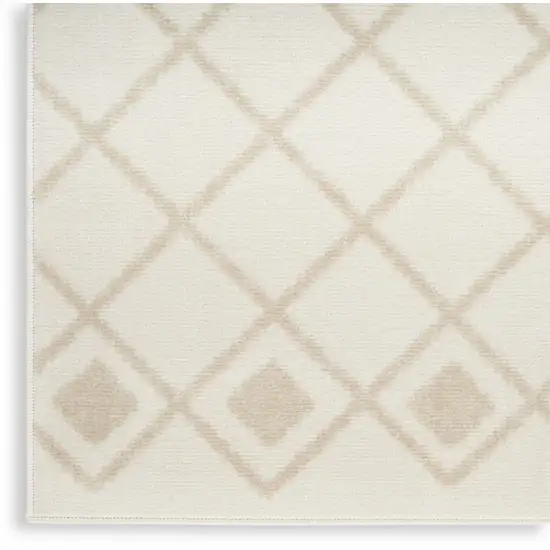 Beige and Ivory Moroccan Power Loom Area Rug Photo 8