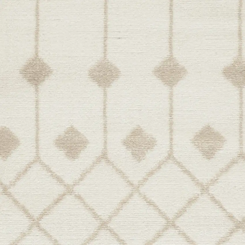 Beige and Ivory Moroccan Power Loom Area Rug Photo 5