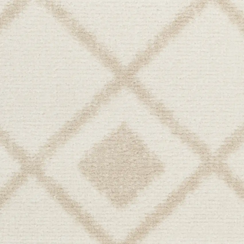 Beige and Ivory Moroccan Power Loom Area Rug Photo 9