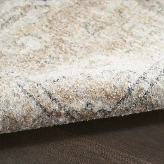 8' Beige And Ivory Oriental Washable Runner Rug Photo 9