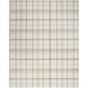 Photo of Beige and Ivory Plaid Power Loom Area Rug
