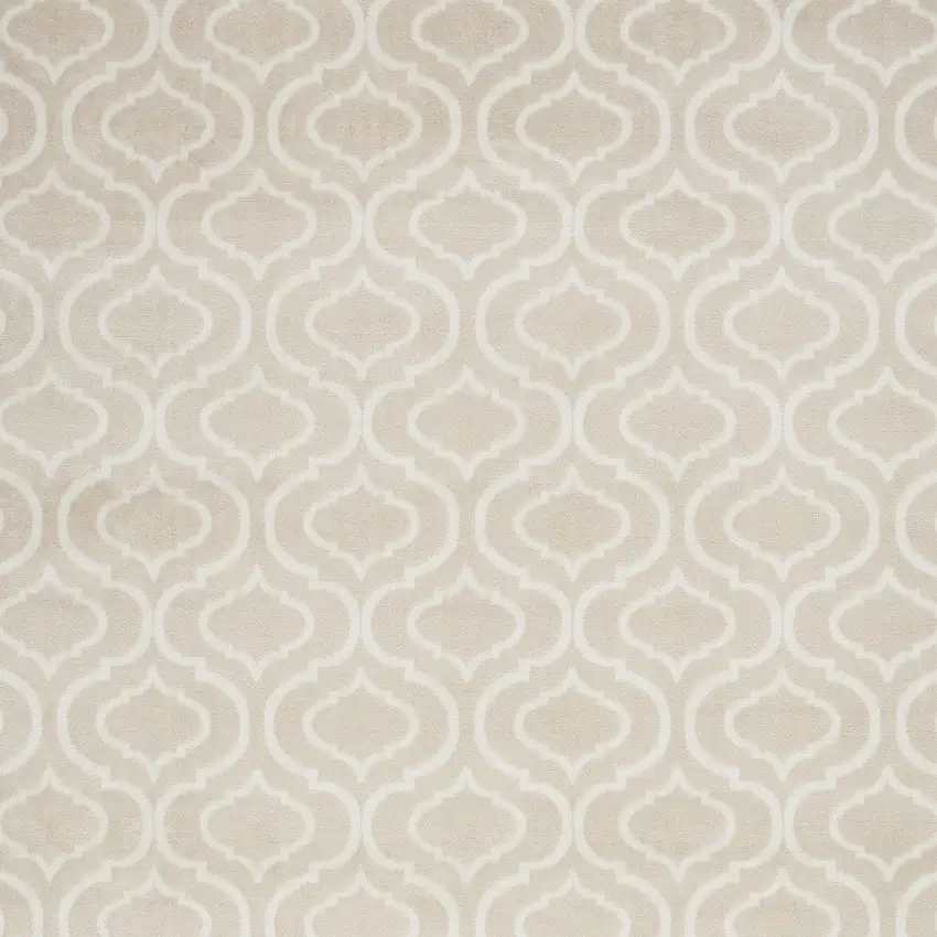 Beige and Ivory Trellis Non Skid Area Rug Photo 5