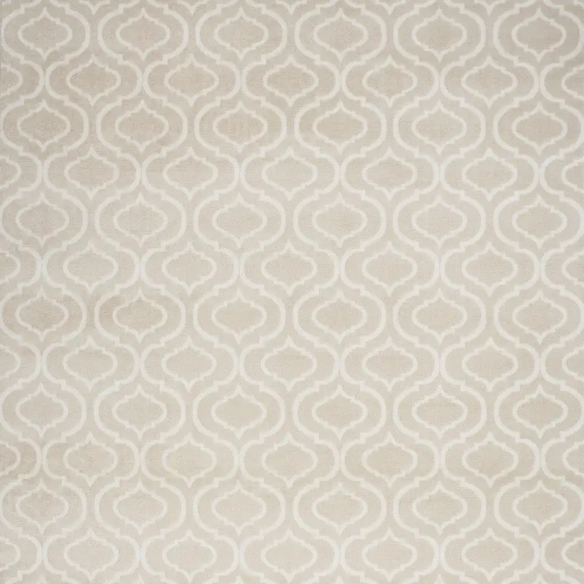Beige and Ivory Trellis Non Skid Area Rug Photo 6