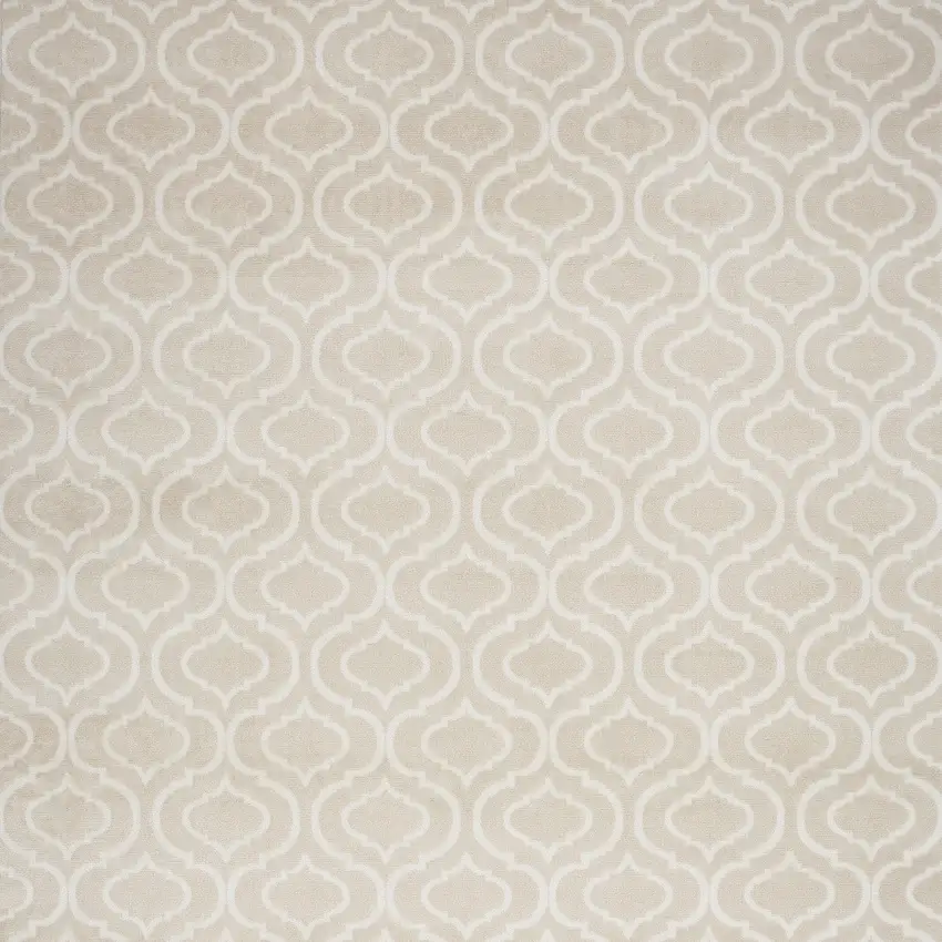 Beige and Ivory Trellis Non Skid Area Rug Photo 7