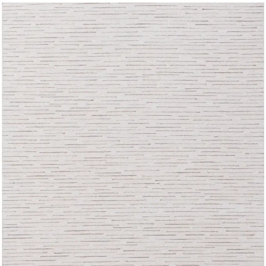 Beige and Ivory Wool Striped Hand Tufted Area Rug Photo 6