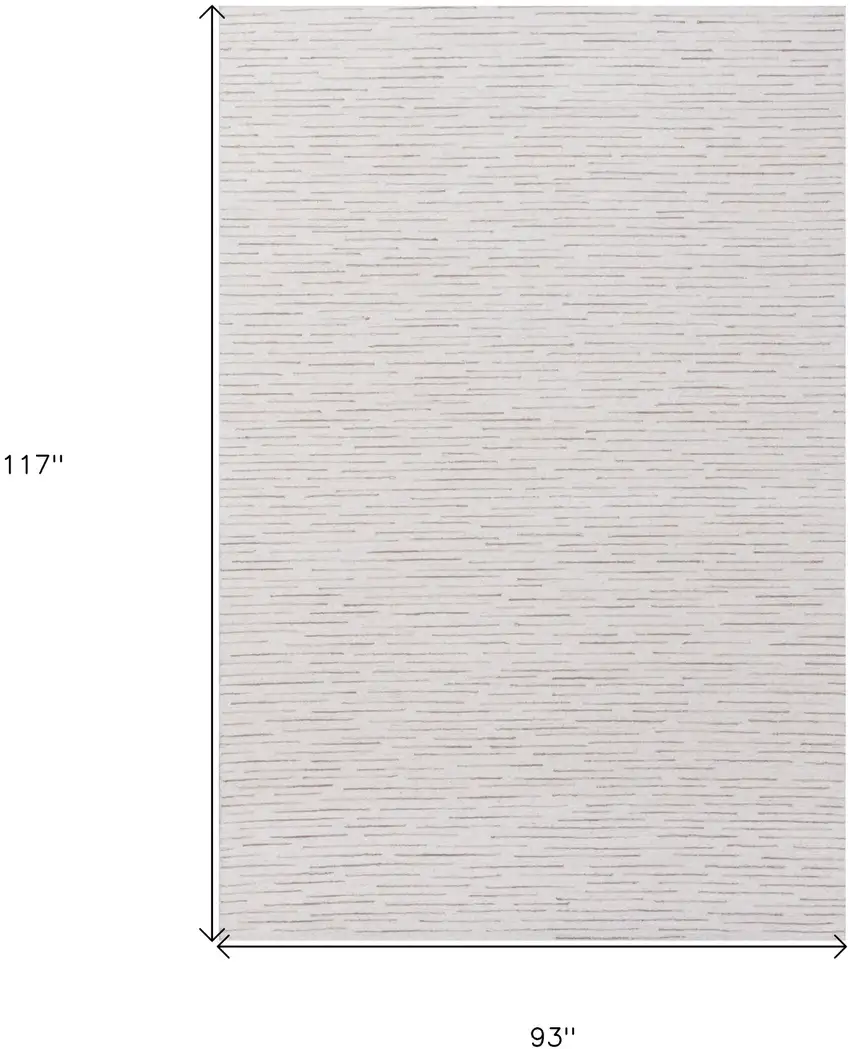 Beige and Ivory Wool Striped Hand Tufted Area Rug Photo 3