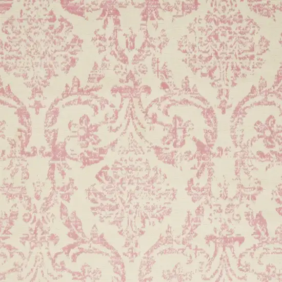 Beige and Pink Floral Power Loom Non Skid Area Rug Photo 3