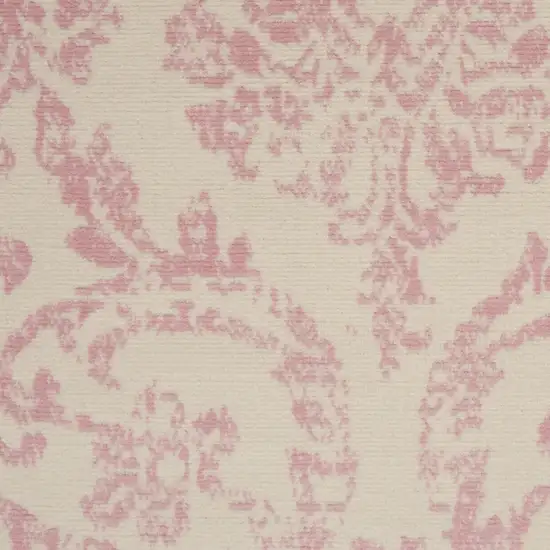 Beige and Pink Floral Power Loom Non Skid Area Rug Photo 8