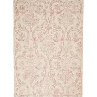 Photo of Beige and Pink Floral Power Loom Non Skid Area Rug