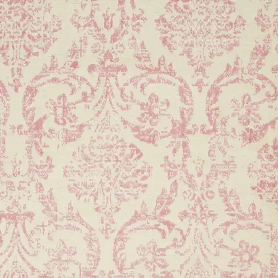 Beige and Pink Floral Power Loom Non Skid Area Rug Photo 4