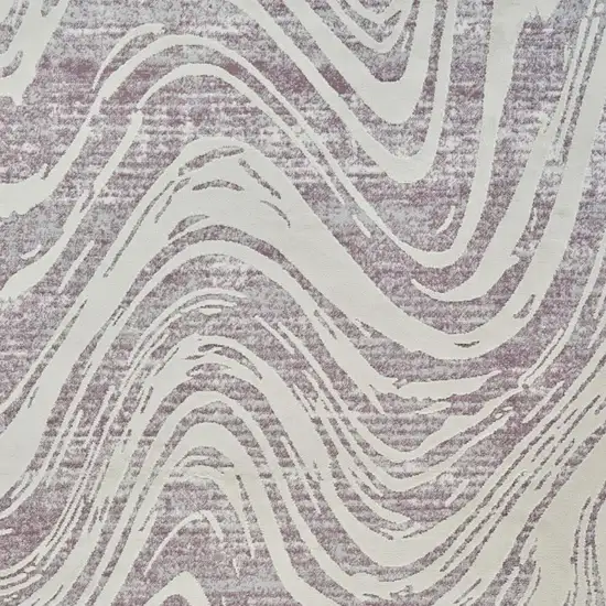 Beige and Purple Abstract Distressed Area Rug Photo 3
