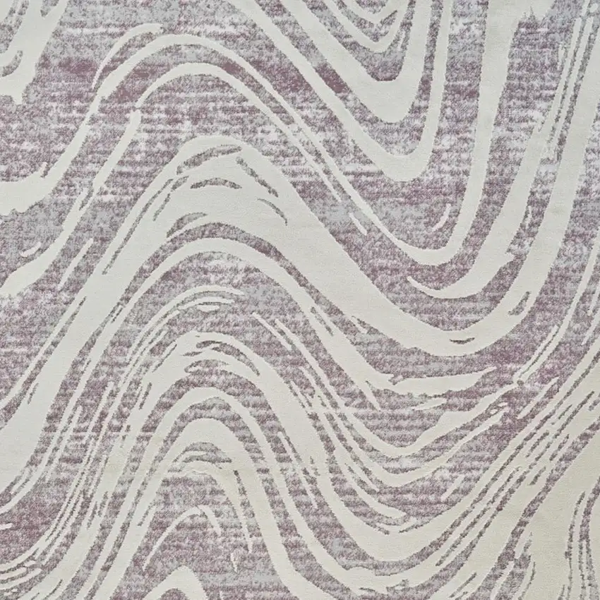 Beige and Purple Abstract Distressed Area Rug Photo 3