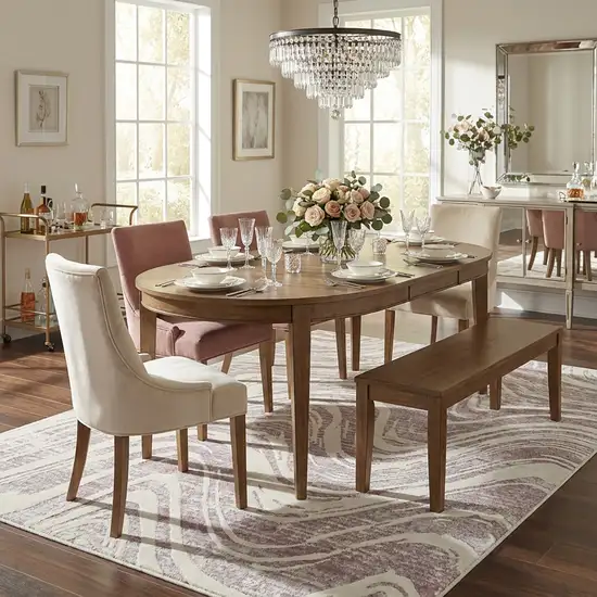 Beige and Purple Abstract Distressed Area Rug Photo 9