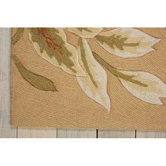 Beige and Red Floral Area Rug Photo 7