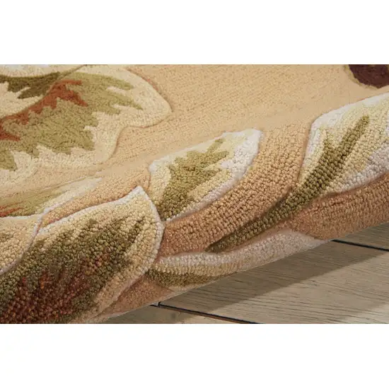 Beige and Red Floral Area Rug Photo 8