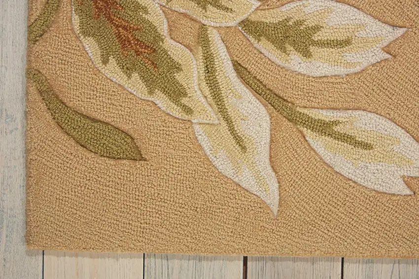 Beige and Red Floral Hand Carved Handmade Area Rug Photo 4