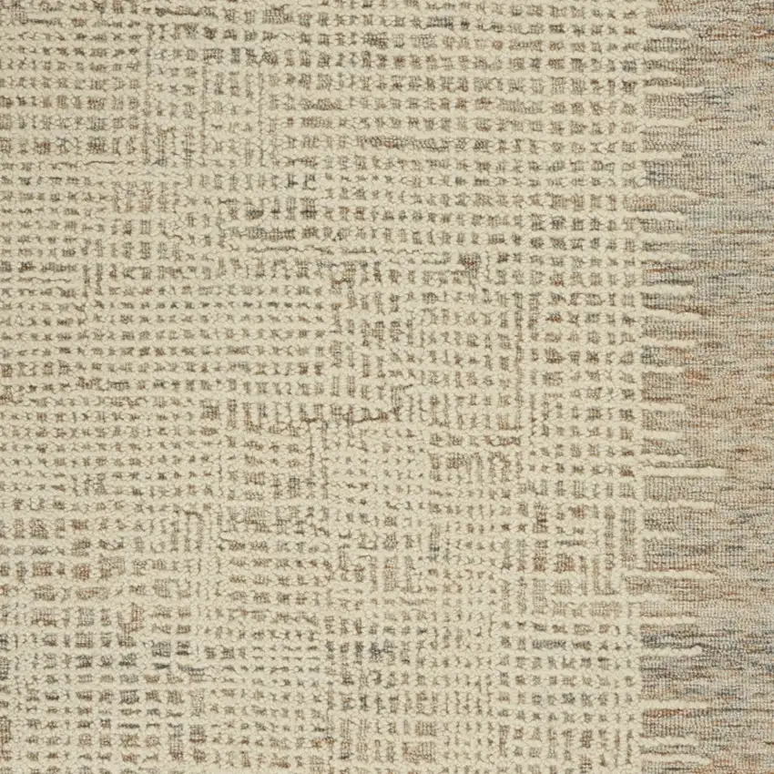 Beige and Tan Wool Abstract Area Rug Photo 4