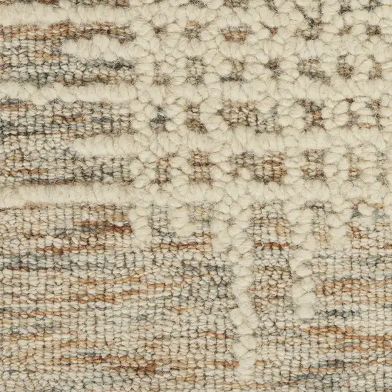 Beige and Tan Wool Abstract Area Rug Photo 8