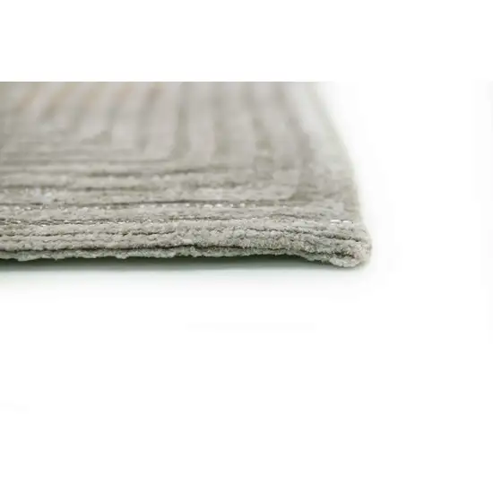 Beige and White Abstract Non Skid Area Rug Photo 4