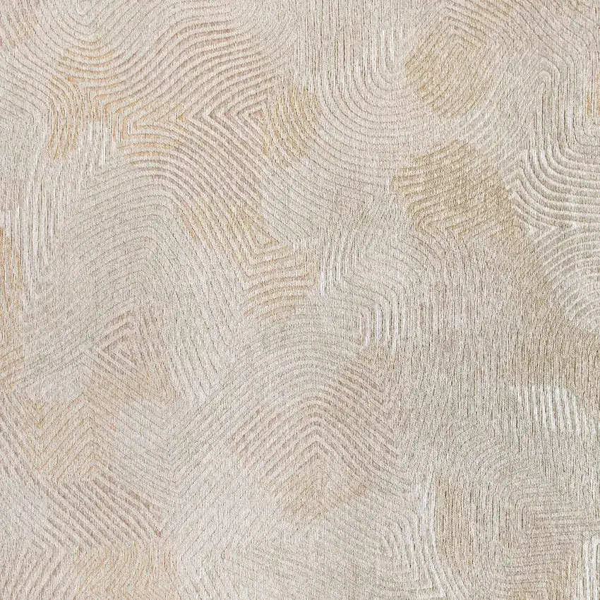 Beige and White Abstract Non Skid Area Rug Photo 5