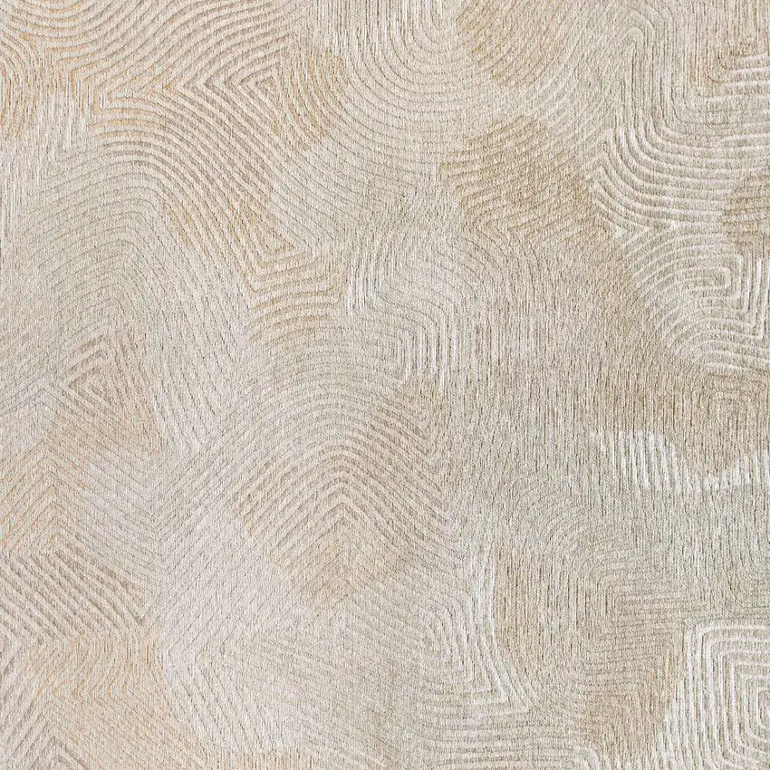 Beige and White Abstract Non Skid Area Rug Photo 5