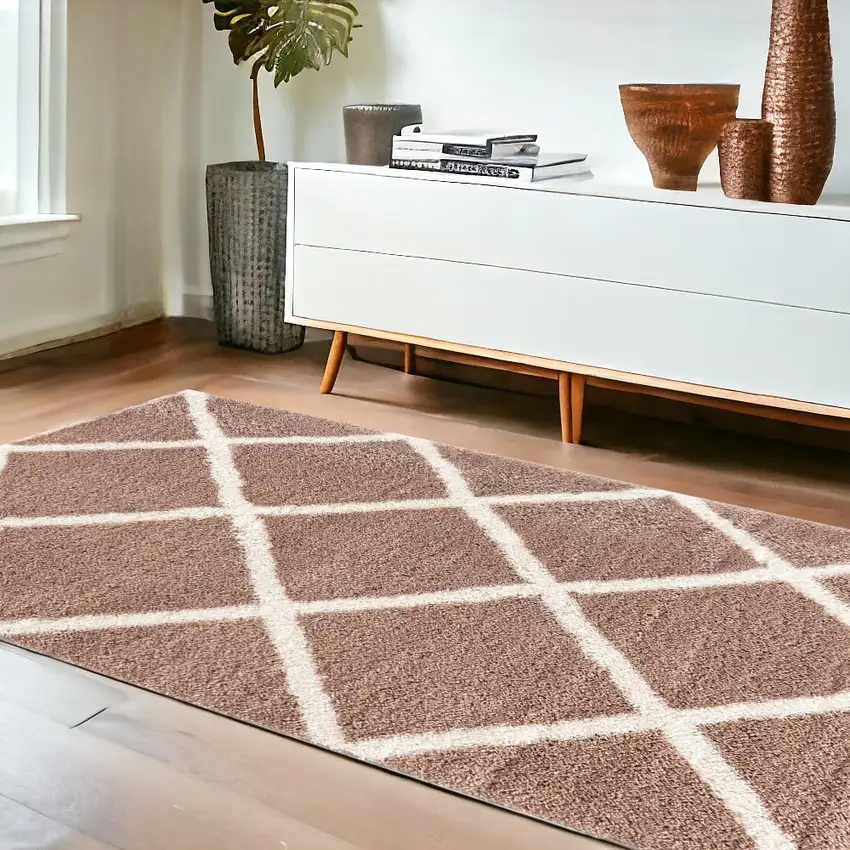 Beige Geometric Area Rug Photo 1