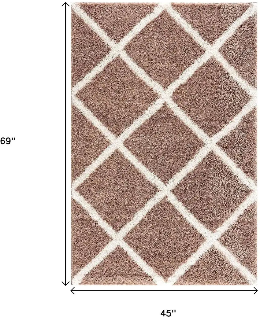 Beige Geometric Area Rug Photo 3