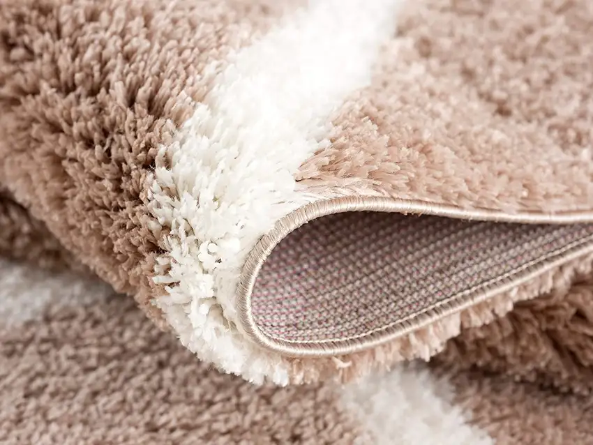 Beige and White Modern Lattice Area Rug Photo 7