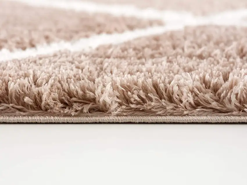 Beige and White Modern Lattice Area Rug Photo 2