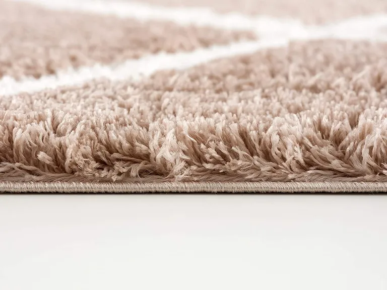Beige and White Modern Lattice Area Rug Photo 2