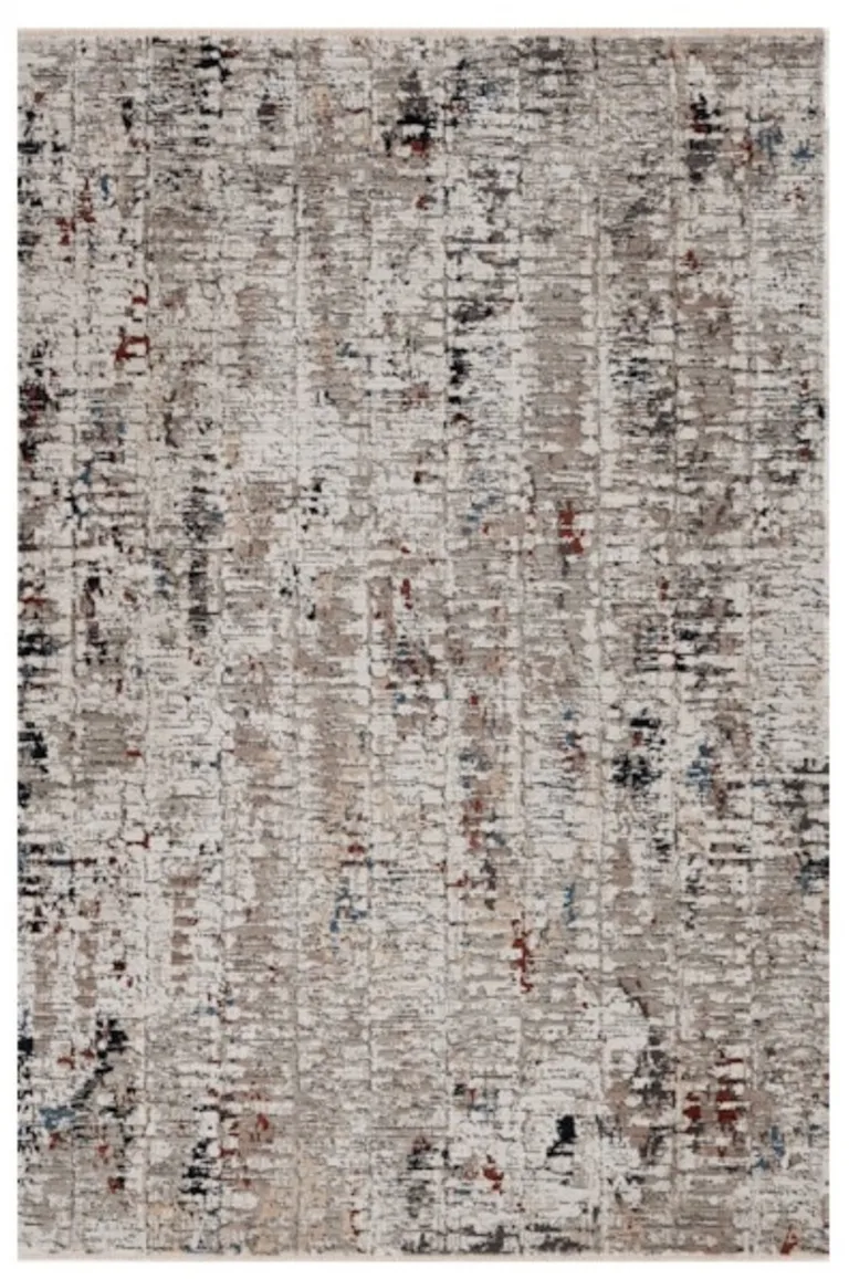 Beige or Grey Abstract Area Rug Photo 3