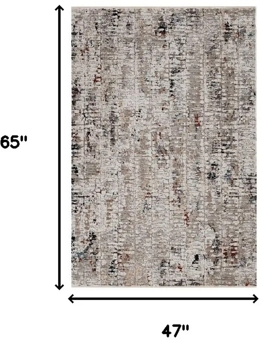 Beige Or Grey Abstract Area Rug Photo 3