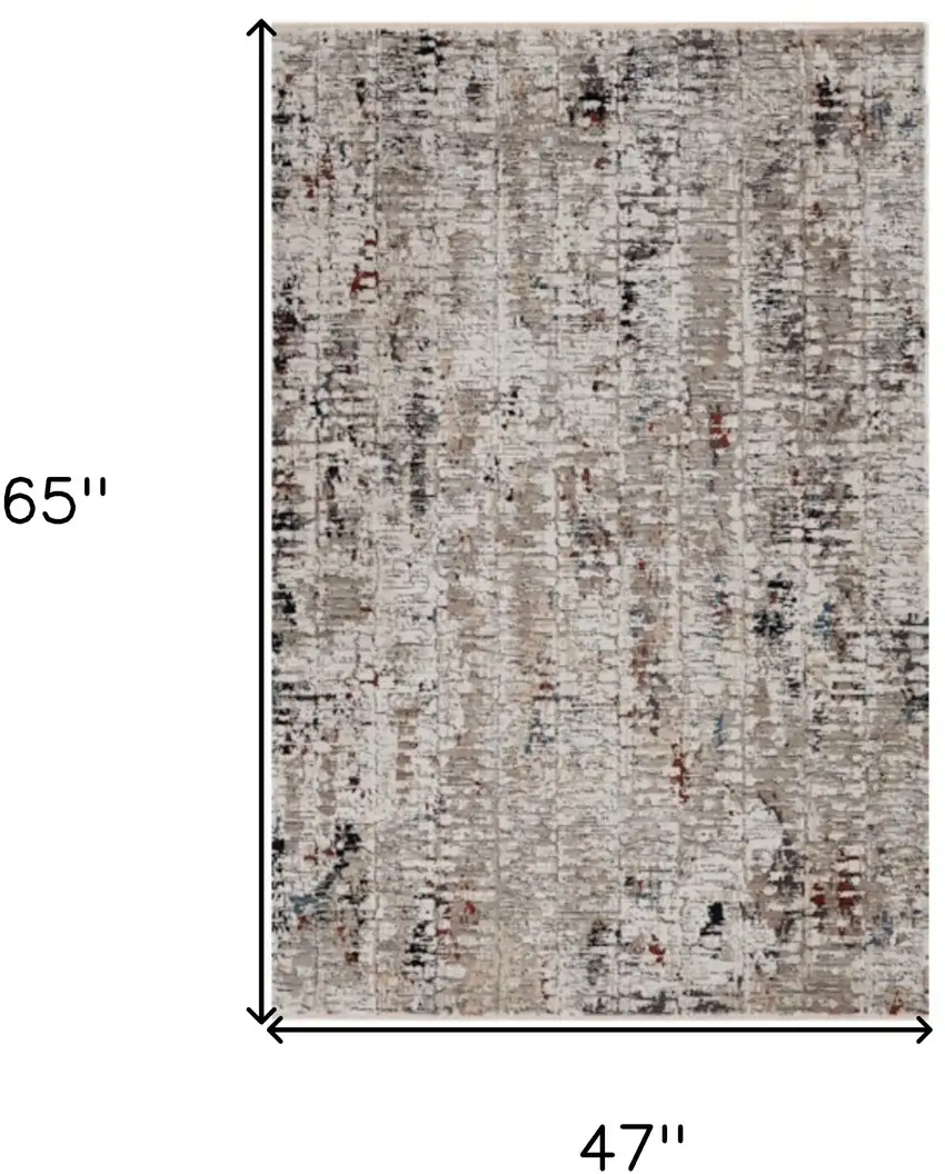 Beige Or Grey Abstract Area Rug Photo 6