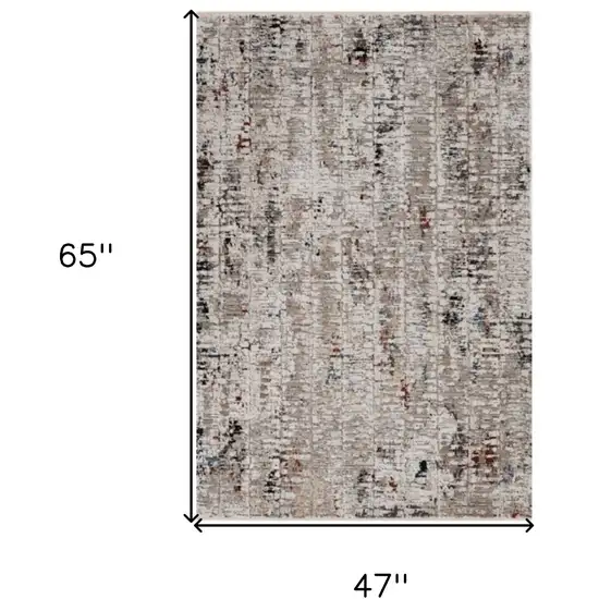 Beige Or Grey Abstract Area Rug Photo 6